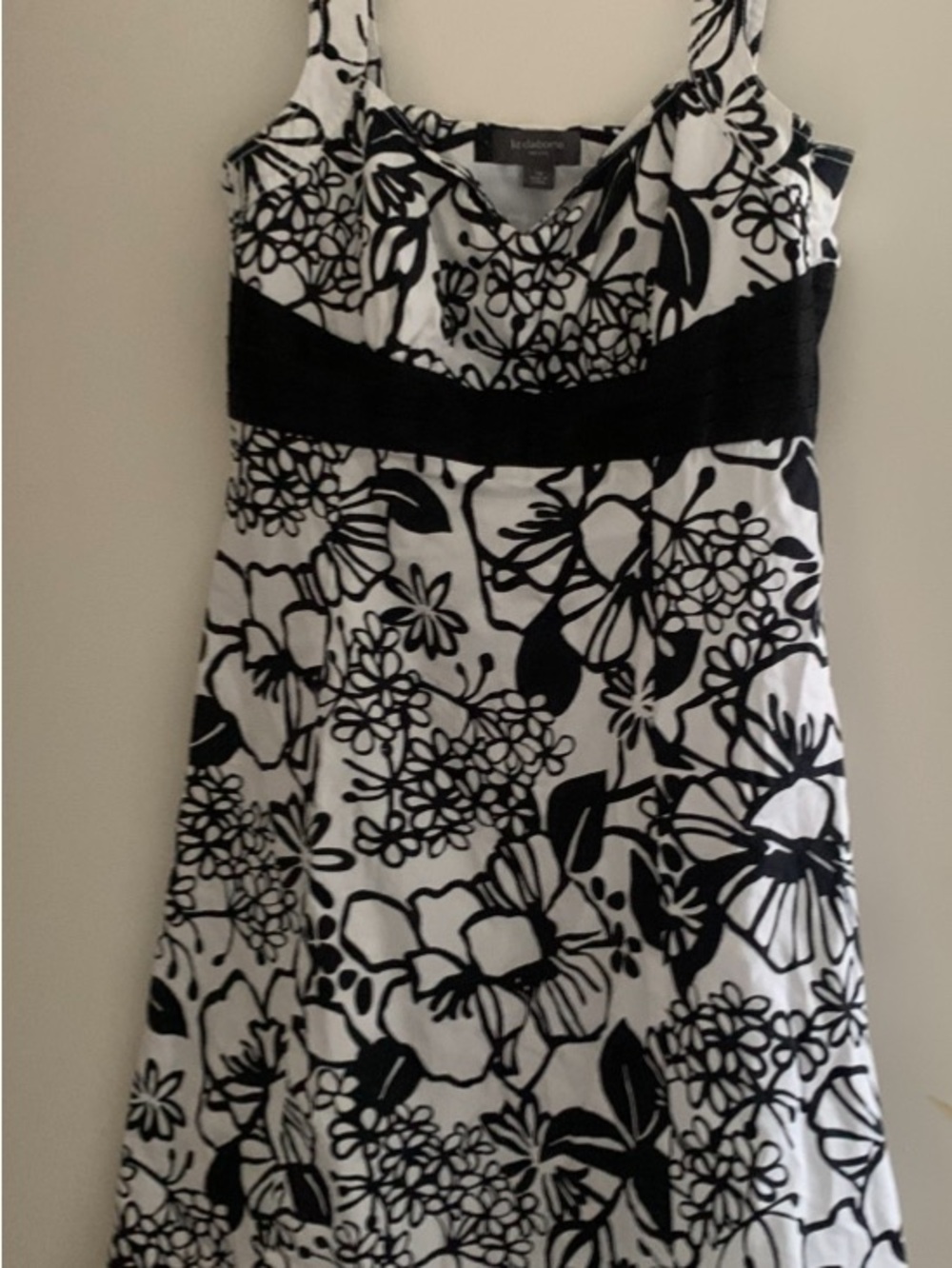 Liz Claiborne Black and White Floral Midi Dress